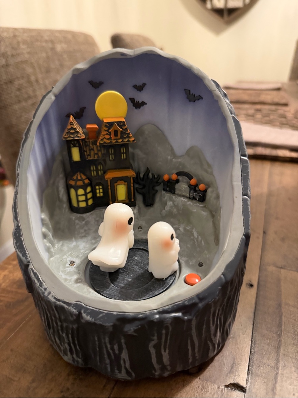Target Halloween Ghost Diorama Light-Up Accent - Gray, White, Yellow, Orange